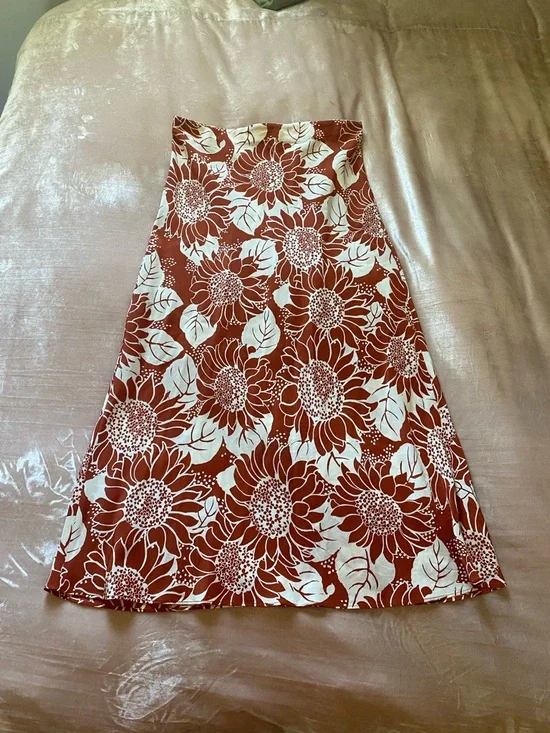 Madewell Sunflower Slip Skirt, Size 0 - Picture 2 of 8